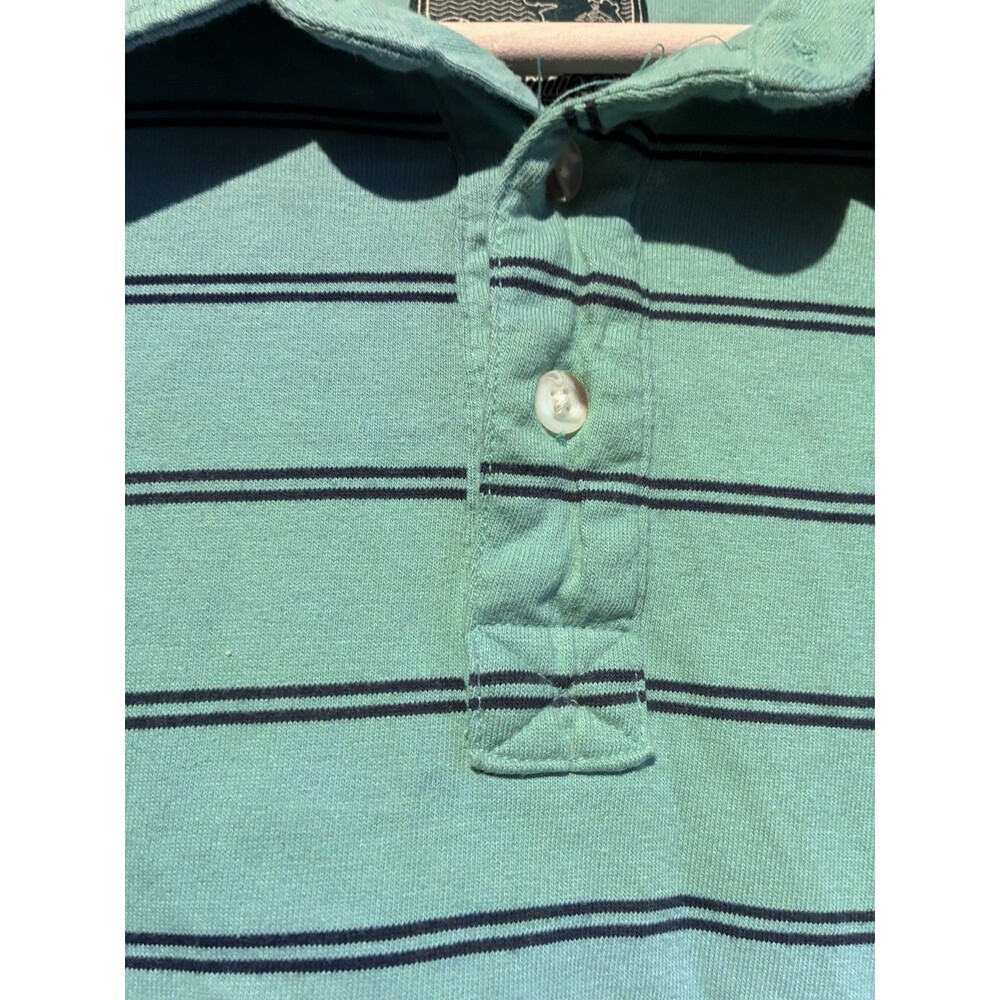Bixby Nomad Men’s Polo Shirt XL Teal Blue Striped Short Sleeve Casual - Picture 2 of 9